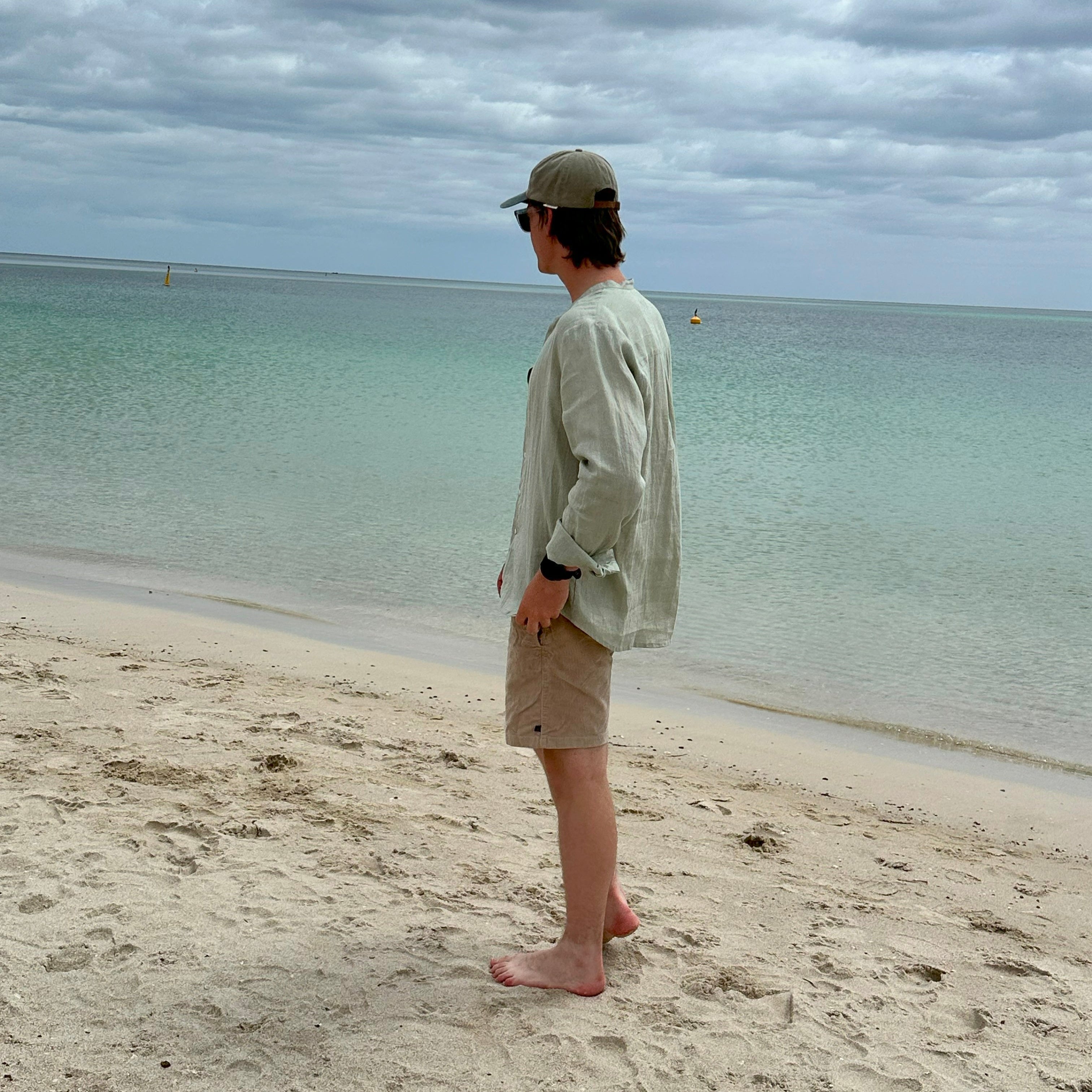 Breakwater Men's Linen Shirt Seafoam