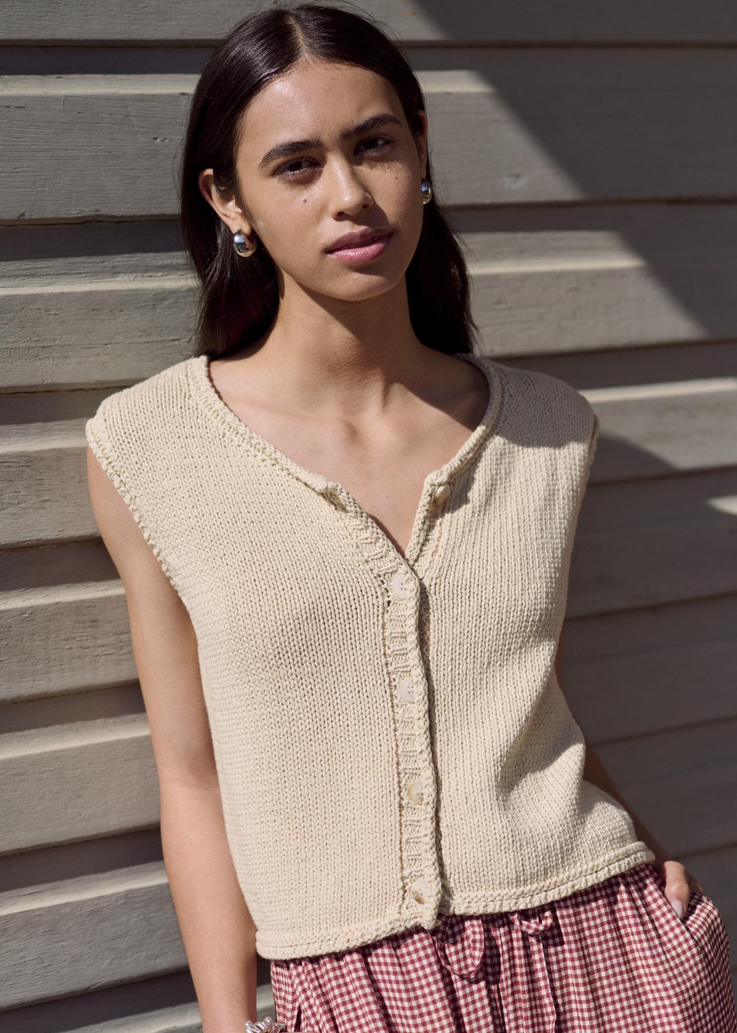 Ava Knit Vest 100% Cotton