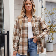Beige Checked Shacket - Desert to Ocean