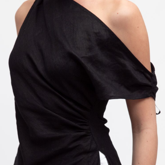 Mia Off Shoulder Top 100% Linen - Desert to Ocean