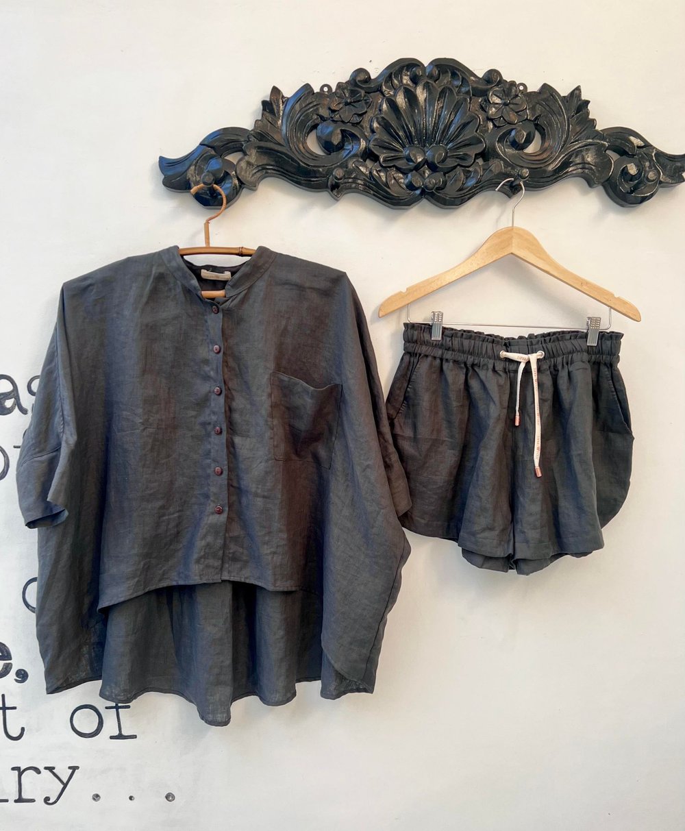 Claudia Linen Shirt Charcoal