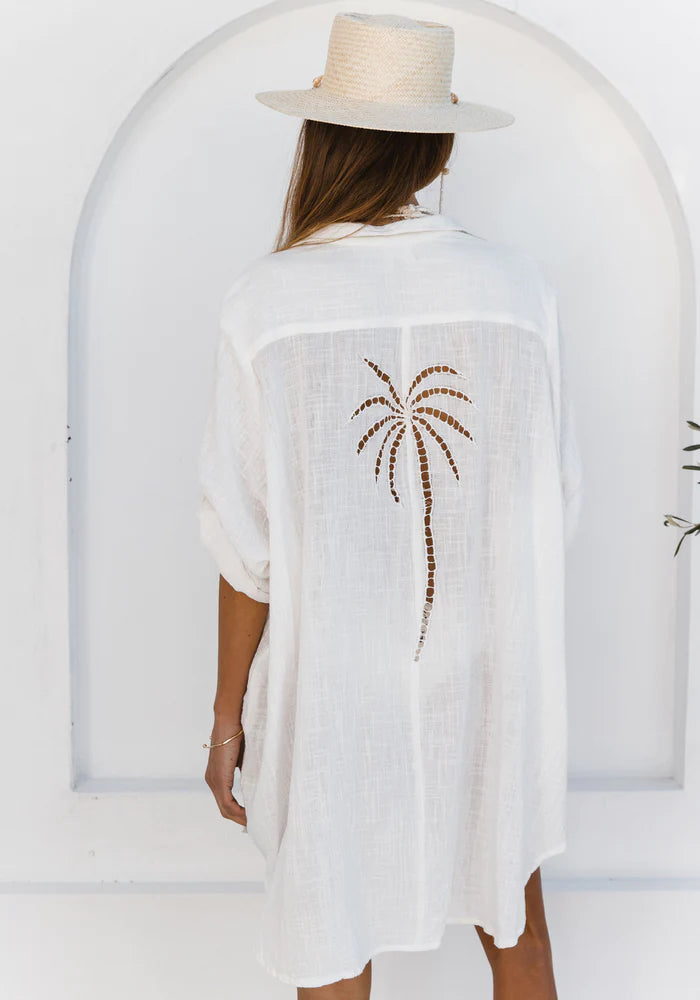 3 Palms Shirtdress White