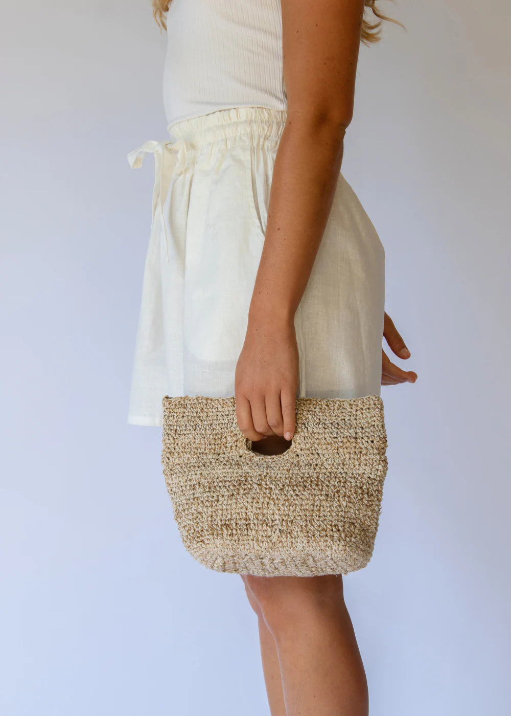 Mini Elle Clutch Bag Natural