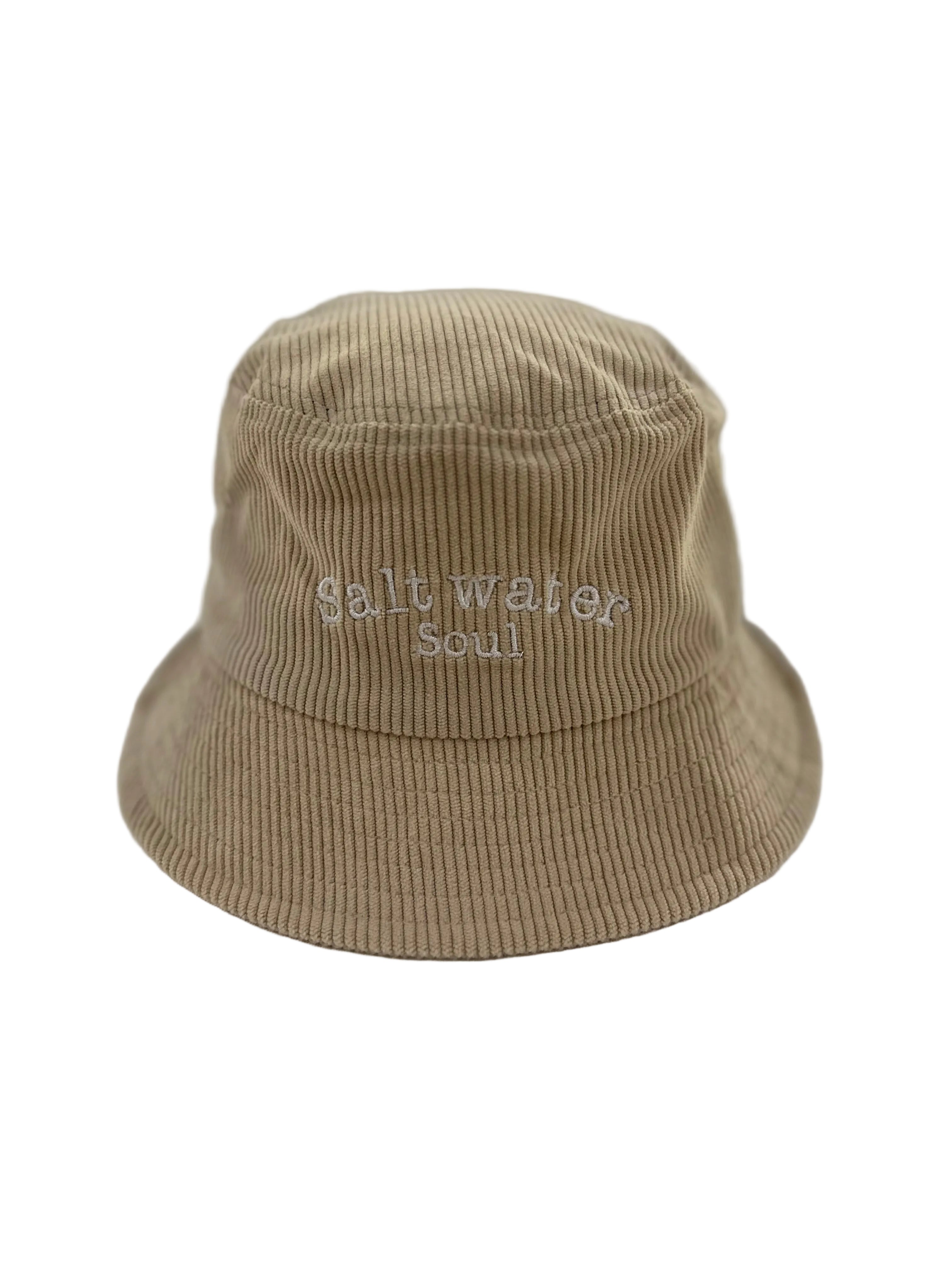 Saltwater Soul Cotton Corduroy Bucket Hat Stone - Desert to Ocean
