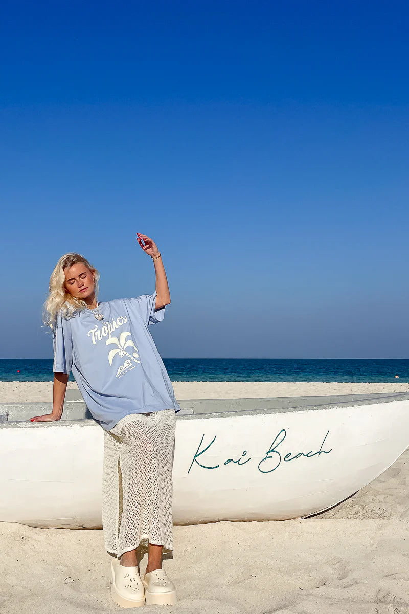 Palm Tropics T-shirt Blue
