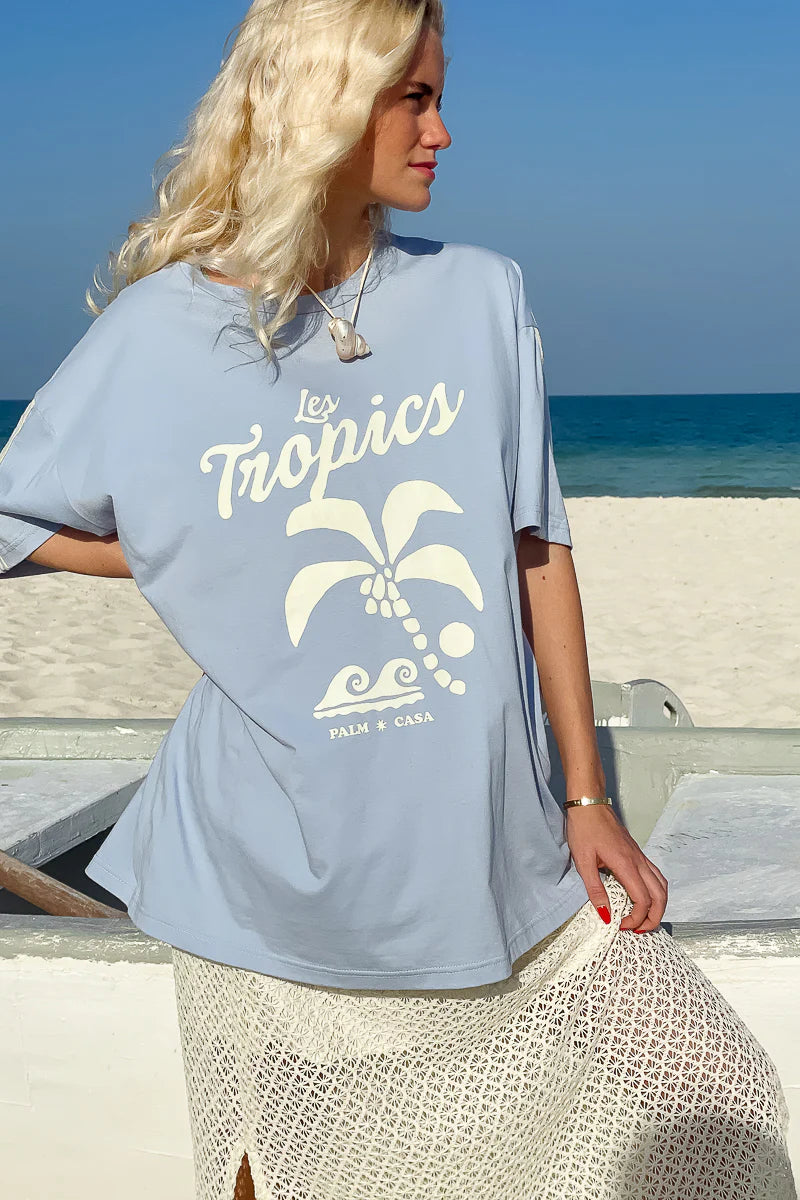 Palm Tropics T-shirt Blue