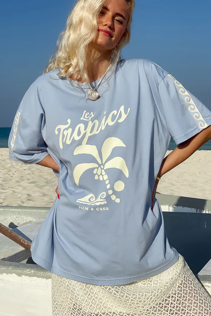 Palm Tropics T-shirt Blue