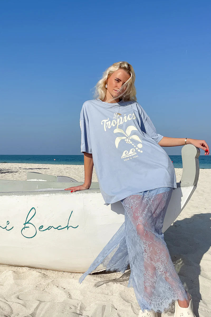 Palm Tropics T-shirt Blue