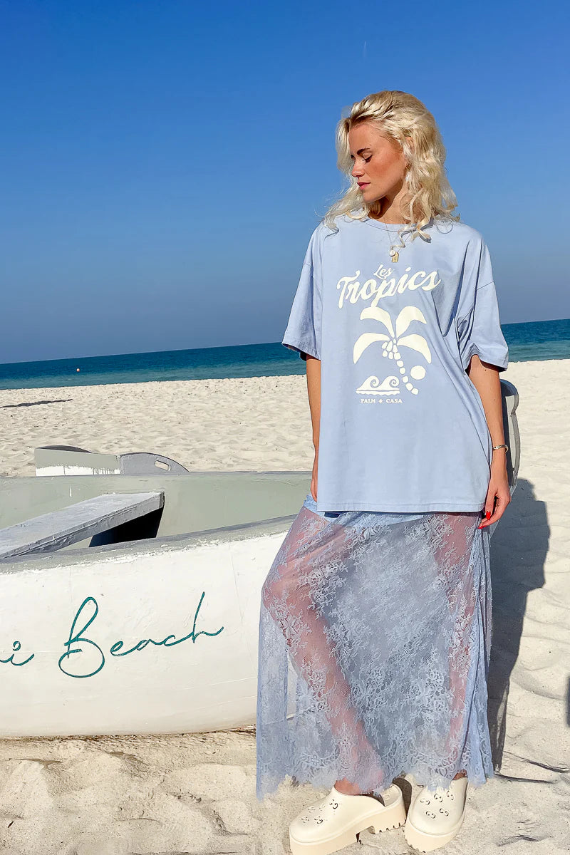 Palm Tropics T-shirt Blue