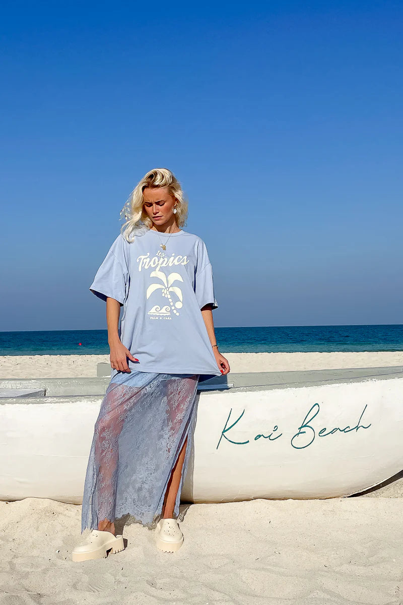 Palm Tropics T-shirt Blue