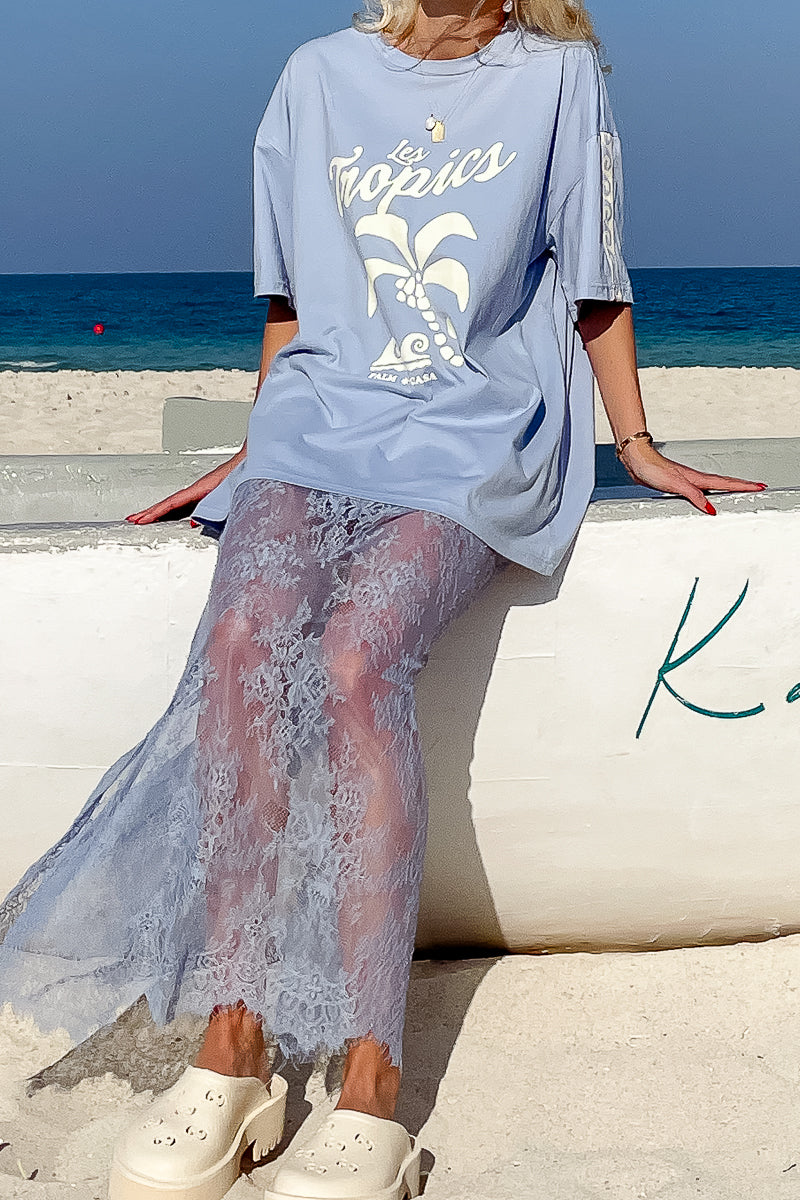 Palm Tropics T-shirt Blue