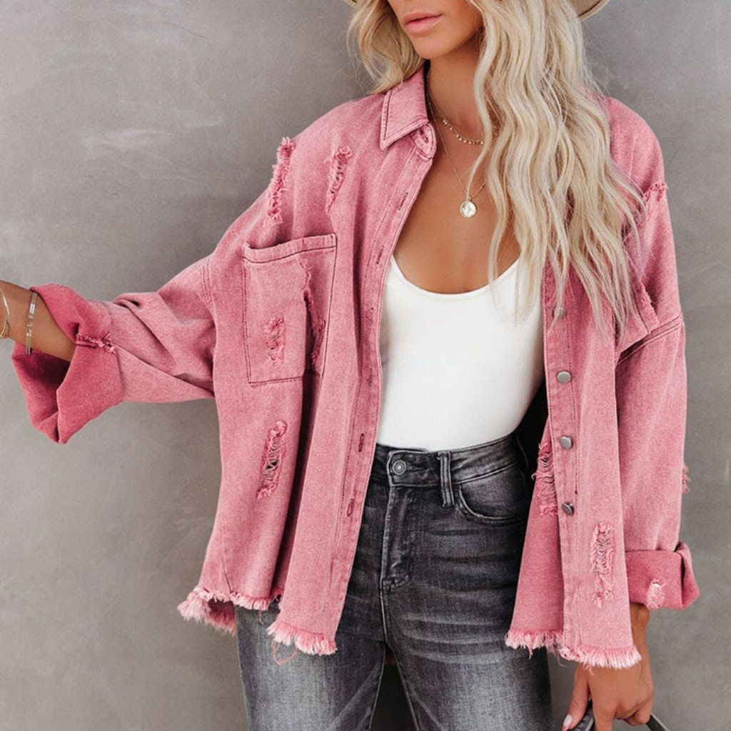 In the Fray Jacket Pink