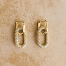 Load image into Gallery viewer, Cindy CZ S925 Yellow Gold Plated Sterling Silver Drop Earrings
