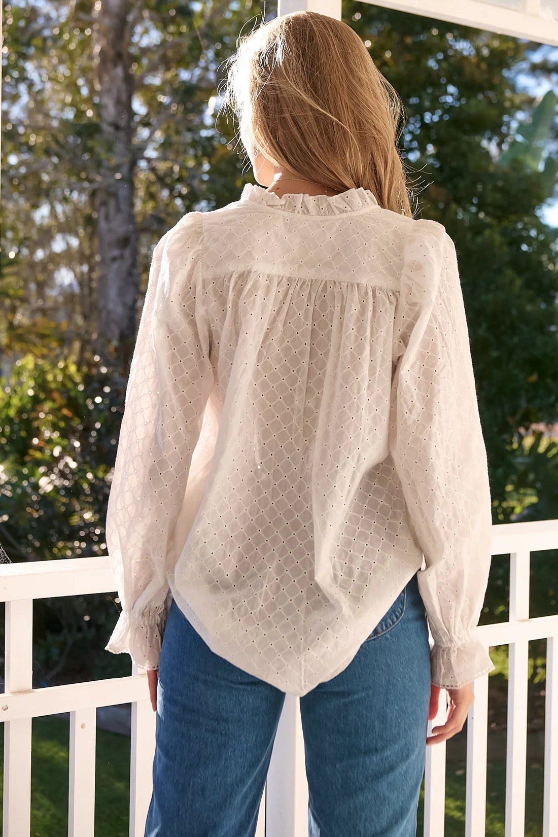 Embroidered White Clara Blouse