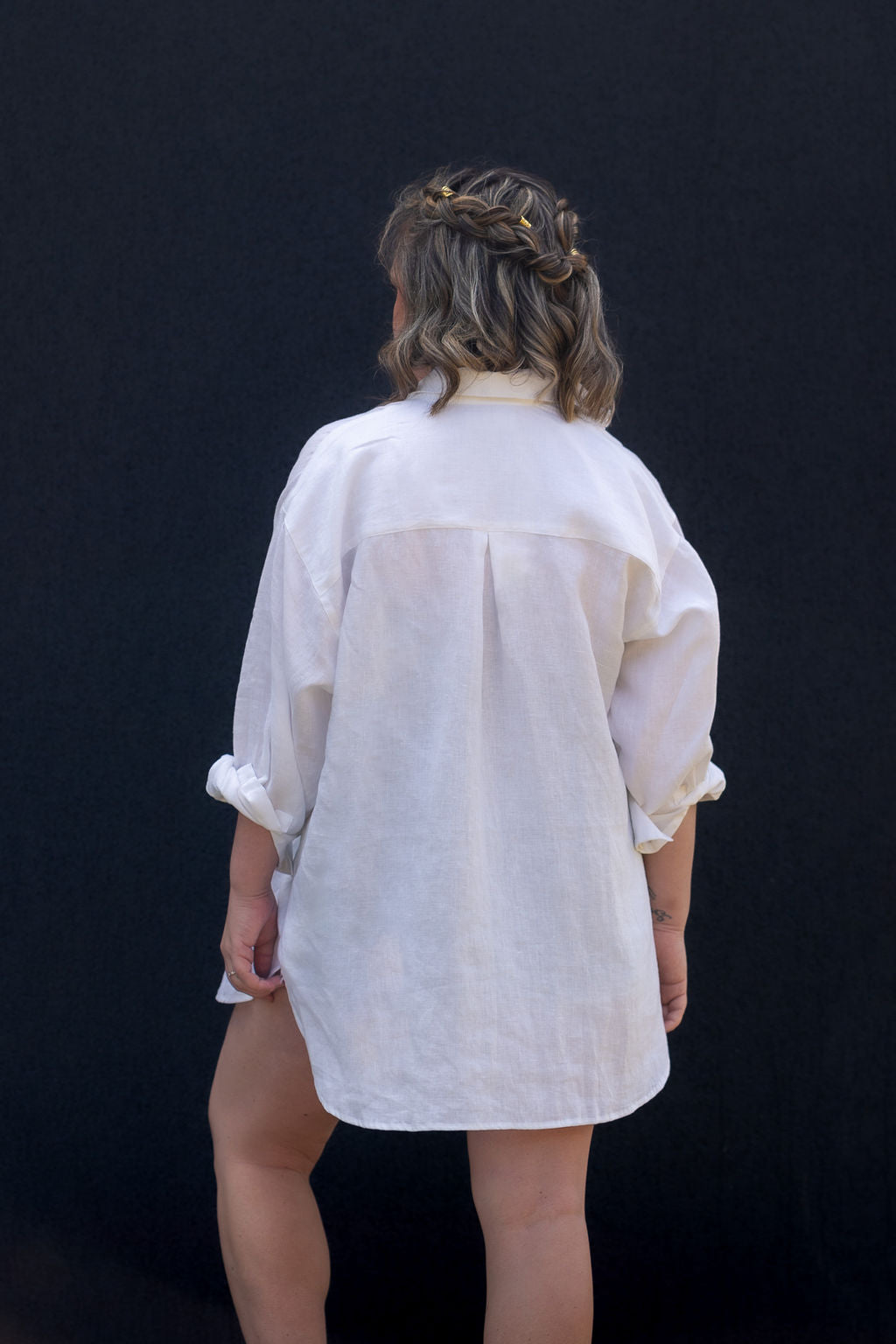 Harper Oversized Linen Shirt White