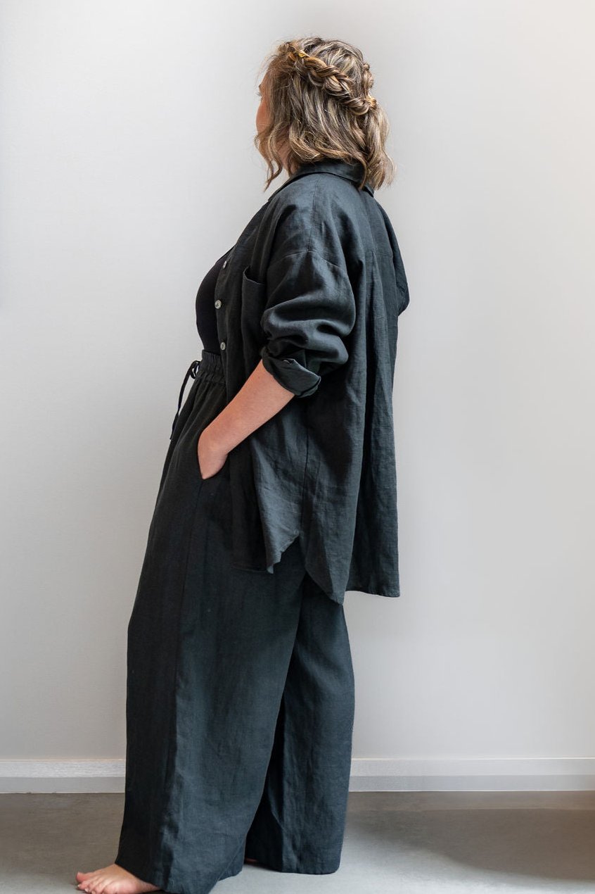 Harper Oversized Linen Shirt Driftwood
