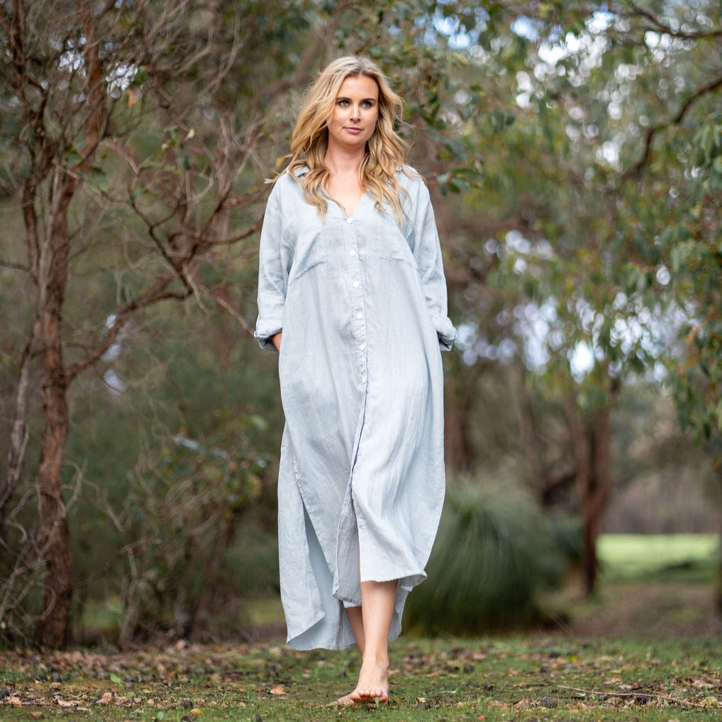 Dune Maxi Shirtdress Oyster