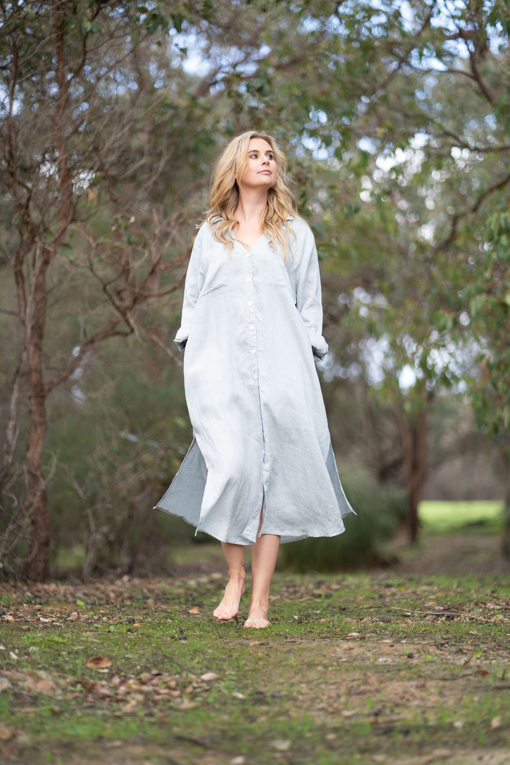 Dune Maxi Shirtdress Oyster