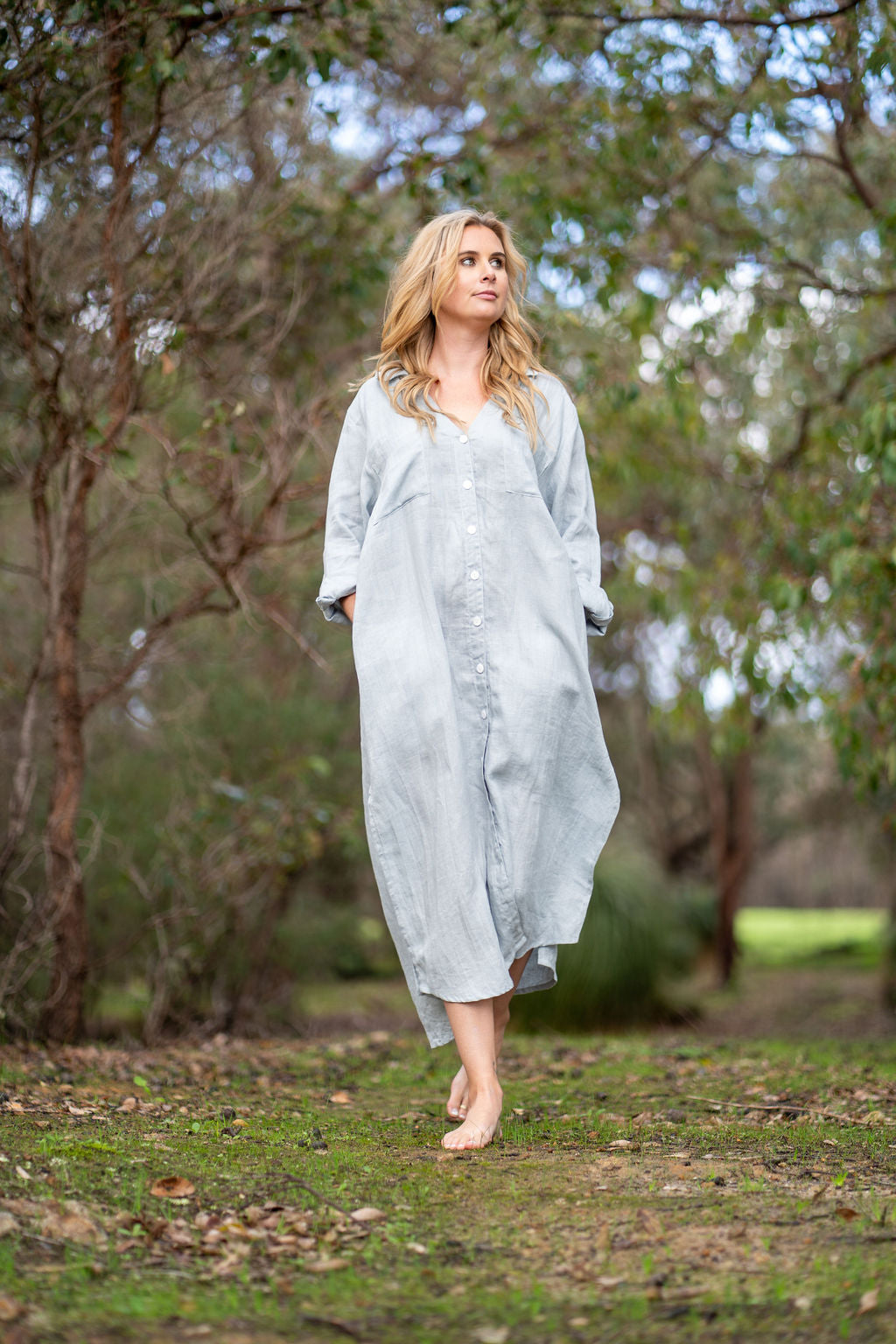 Dune Maxi Shirtdress Oyster