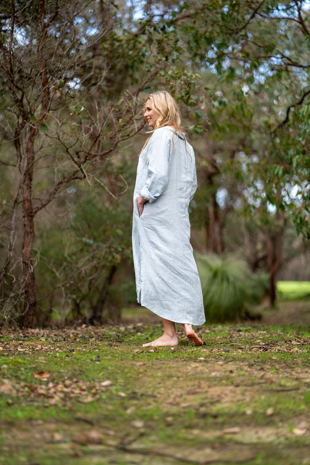 Dune Maxi Shirtdress Oyster