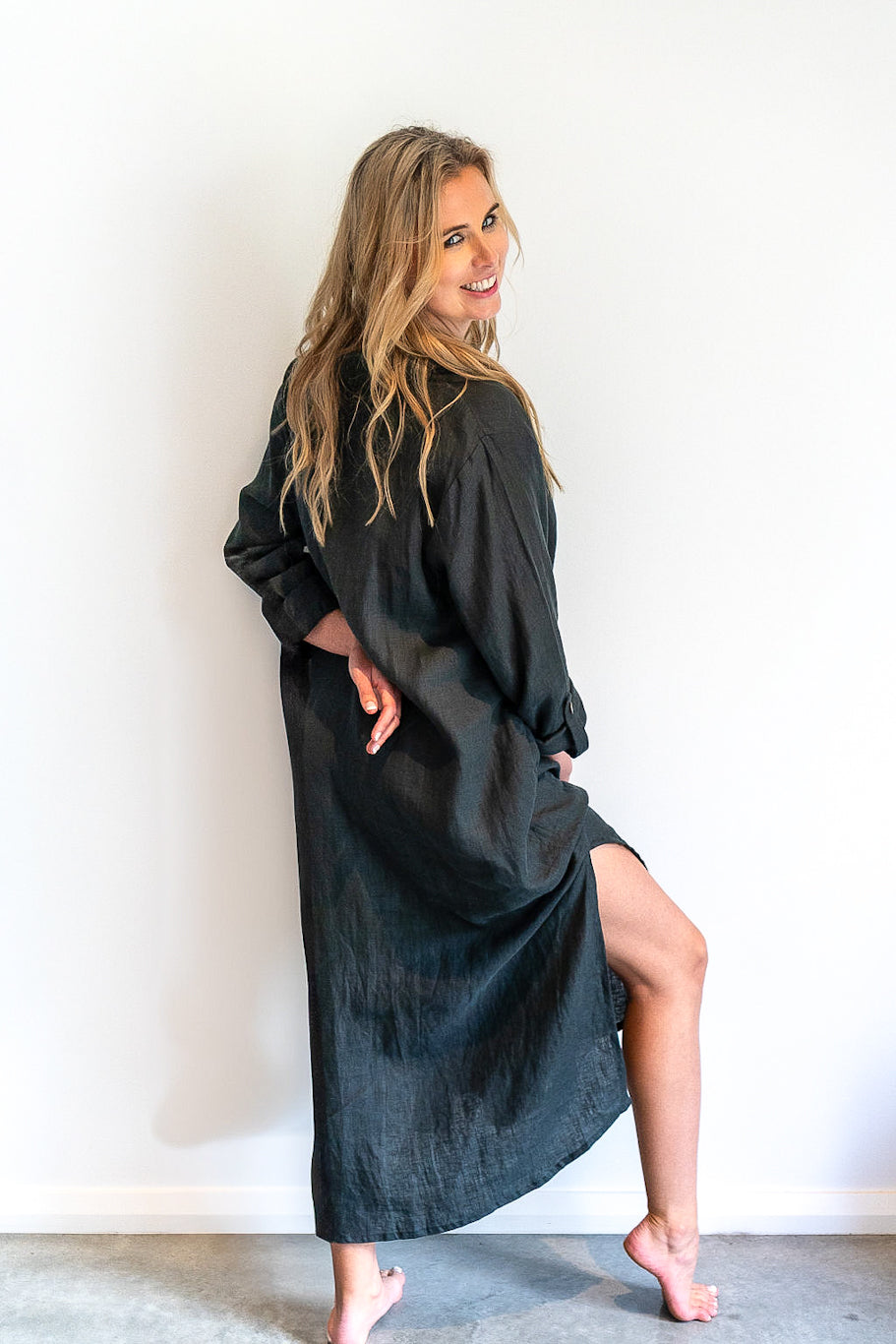 Dune Maxi Shirtdress Driftwood