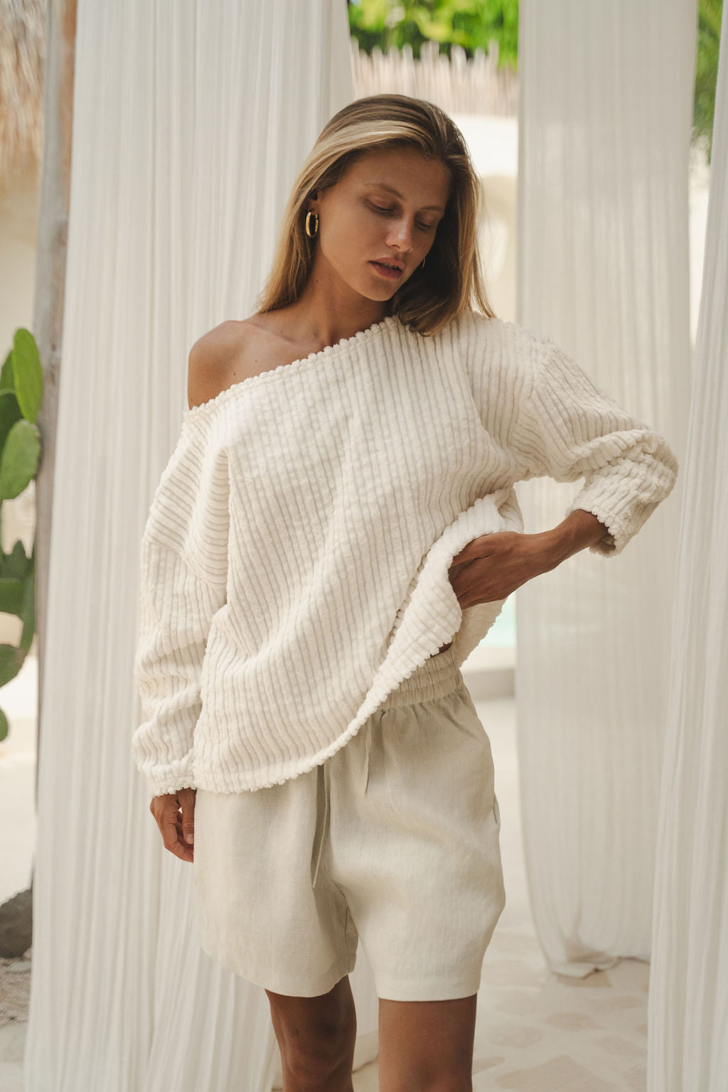 Inji Slouch Knit Natural - Desert to Ocean