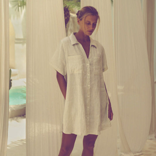 Grace Mini Shirtdress Sand