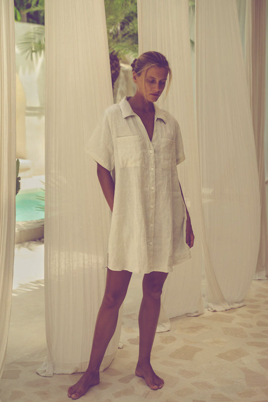 Grace Mini Shirtdress Sand