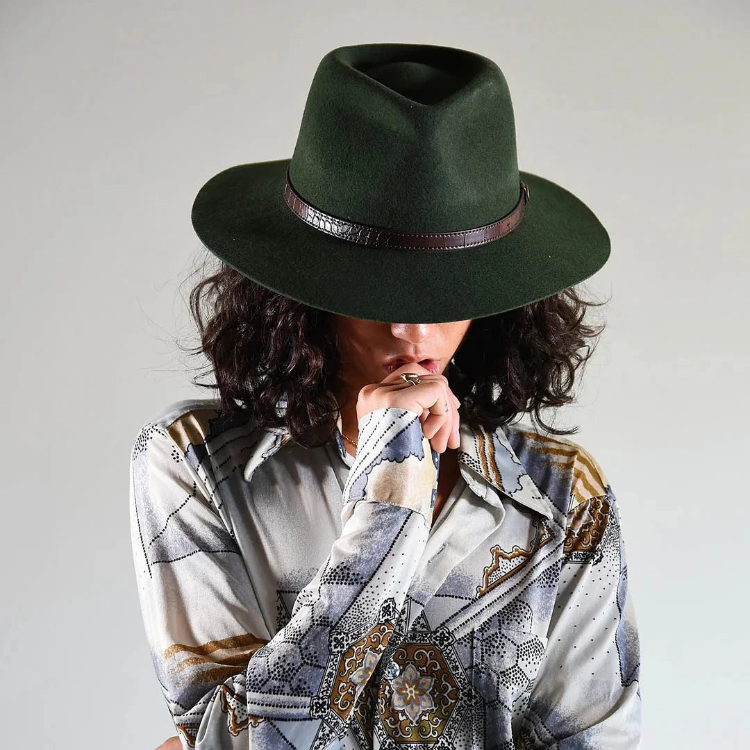 The Dingo 100% Wool Felt Hat Forest Green