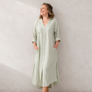 Dune Maxi Shirtdress Seafoam