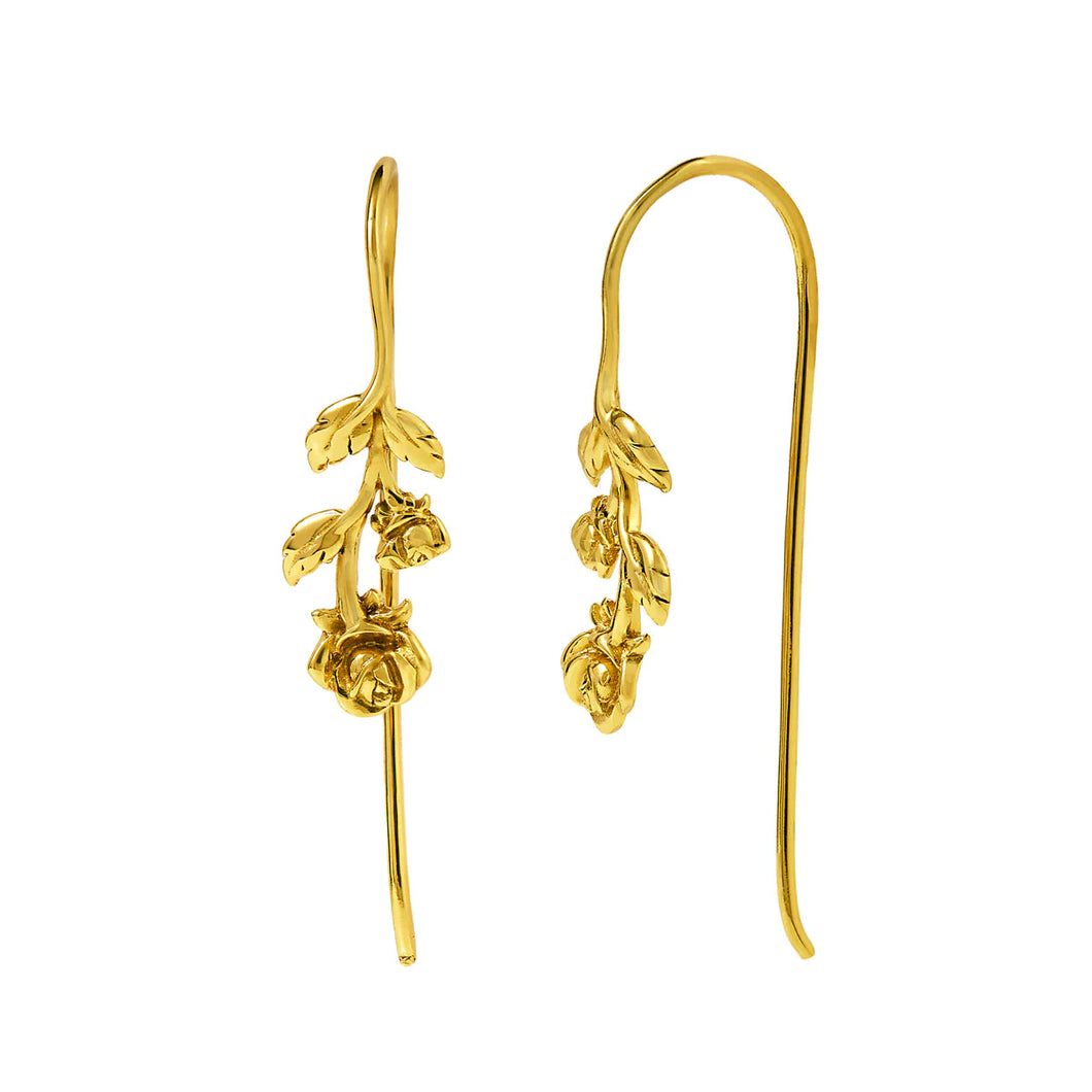 Fallen Roses Earrings Gold