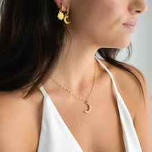 Load image into Gallery viewer, Eclipse Handcrafted Moon Shape 18kt Yellow Gold Plated Necklace
