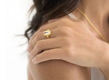 Load image into Gallery viewer, Esme Semi-Precious Stone S925 Gold Plated Ring
