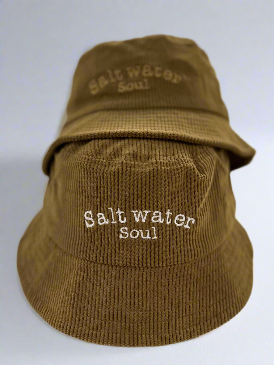 Saltwater Soul Cotton Corduroy Bucket Hat Chestnut - Desert to Ocean