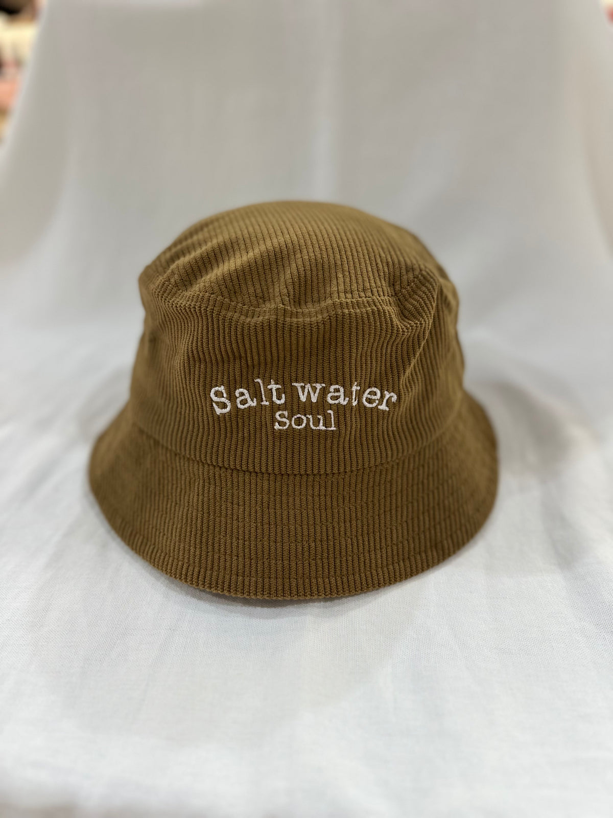 Saltwater Soul Cotton Corduroy Bucket Hat Chestnut - Desert to Ocean