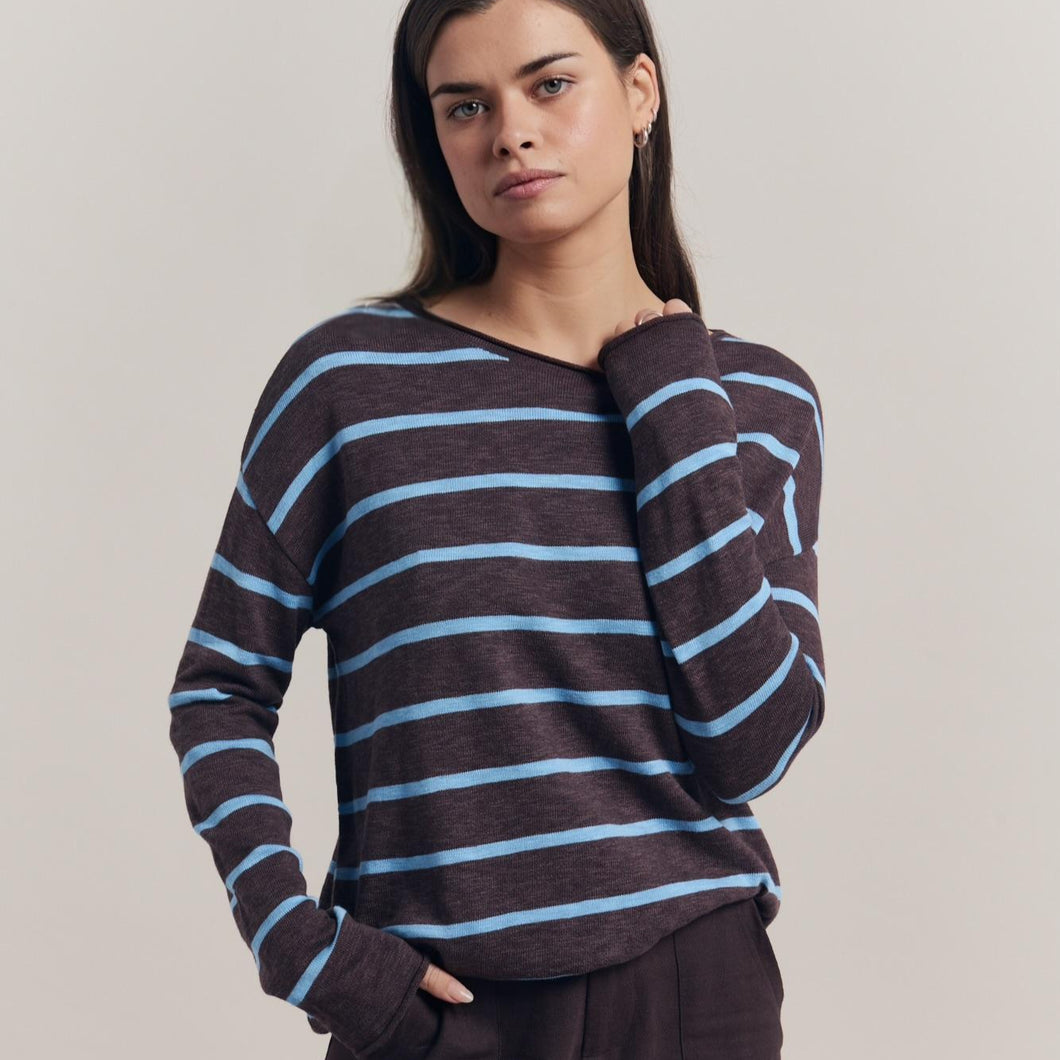 Minnie Stripe Chocolate/Blue