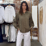 Gypsea Embroidered Blouse Sage