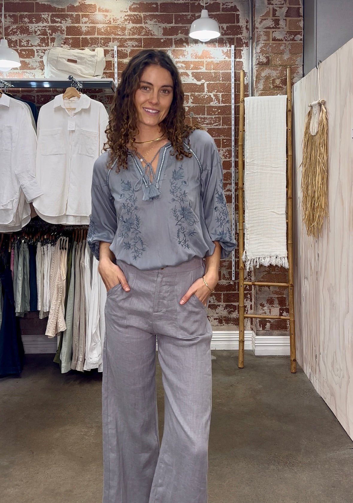 Jude Pant Linen Grey