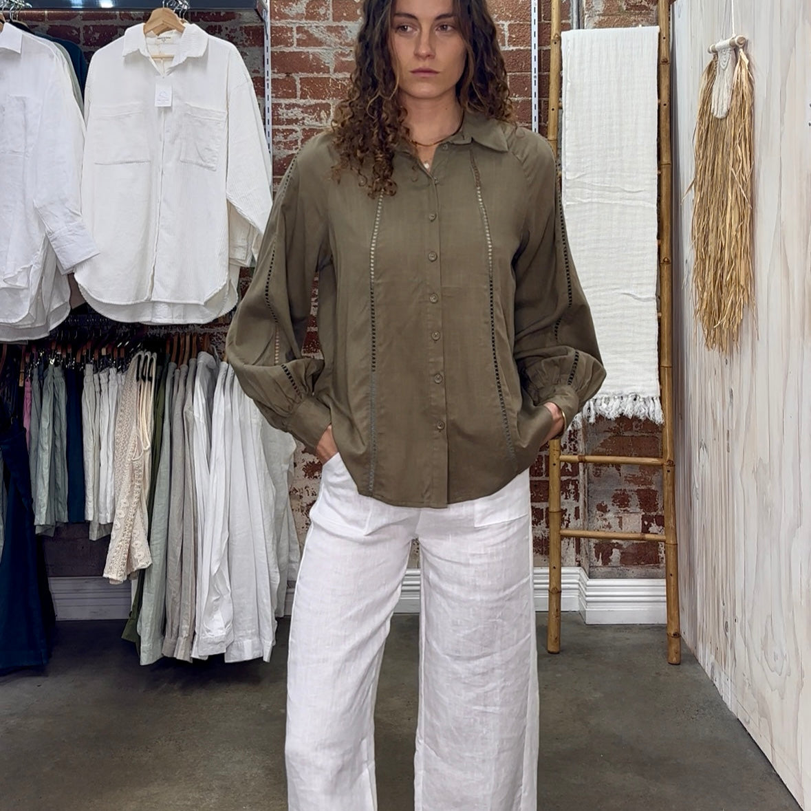 Jude Pant Linen White