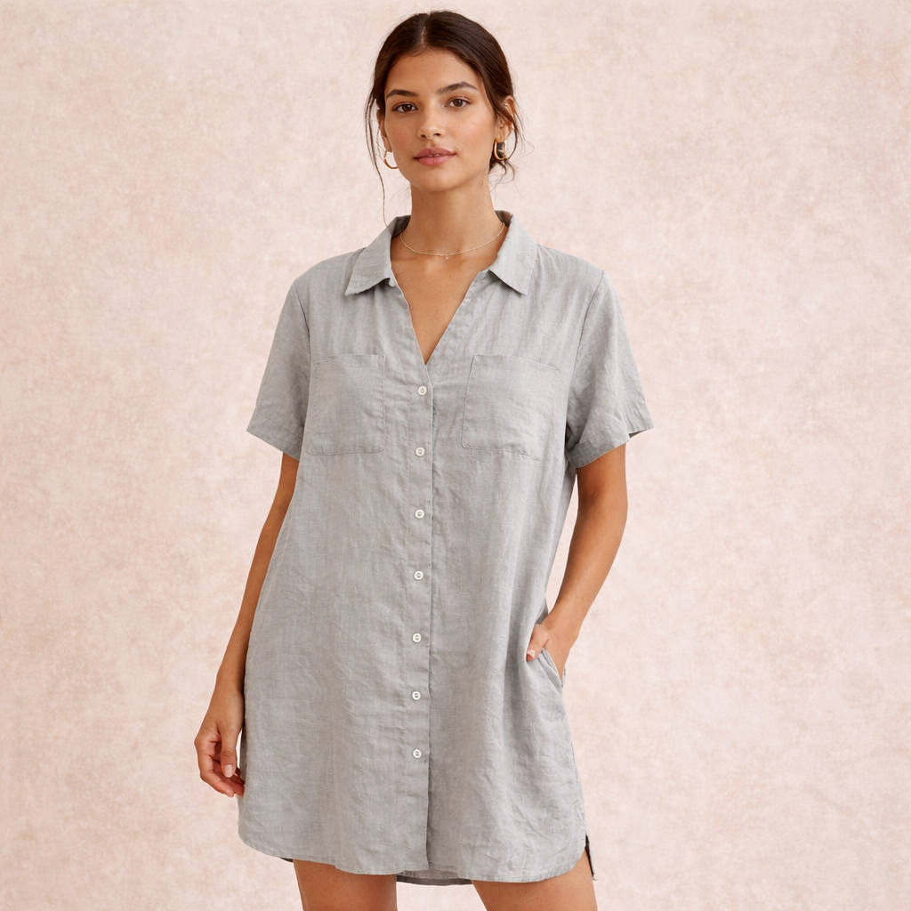 Grace Mini Shirtdress Oyster