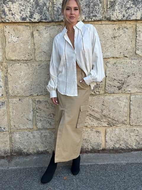 Gypsea Embroidered Blouse Cream