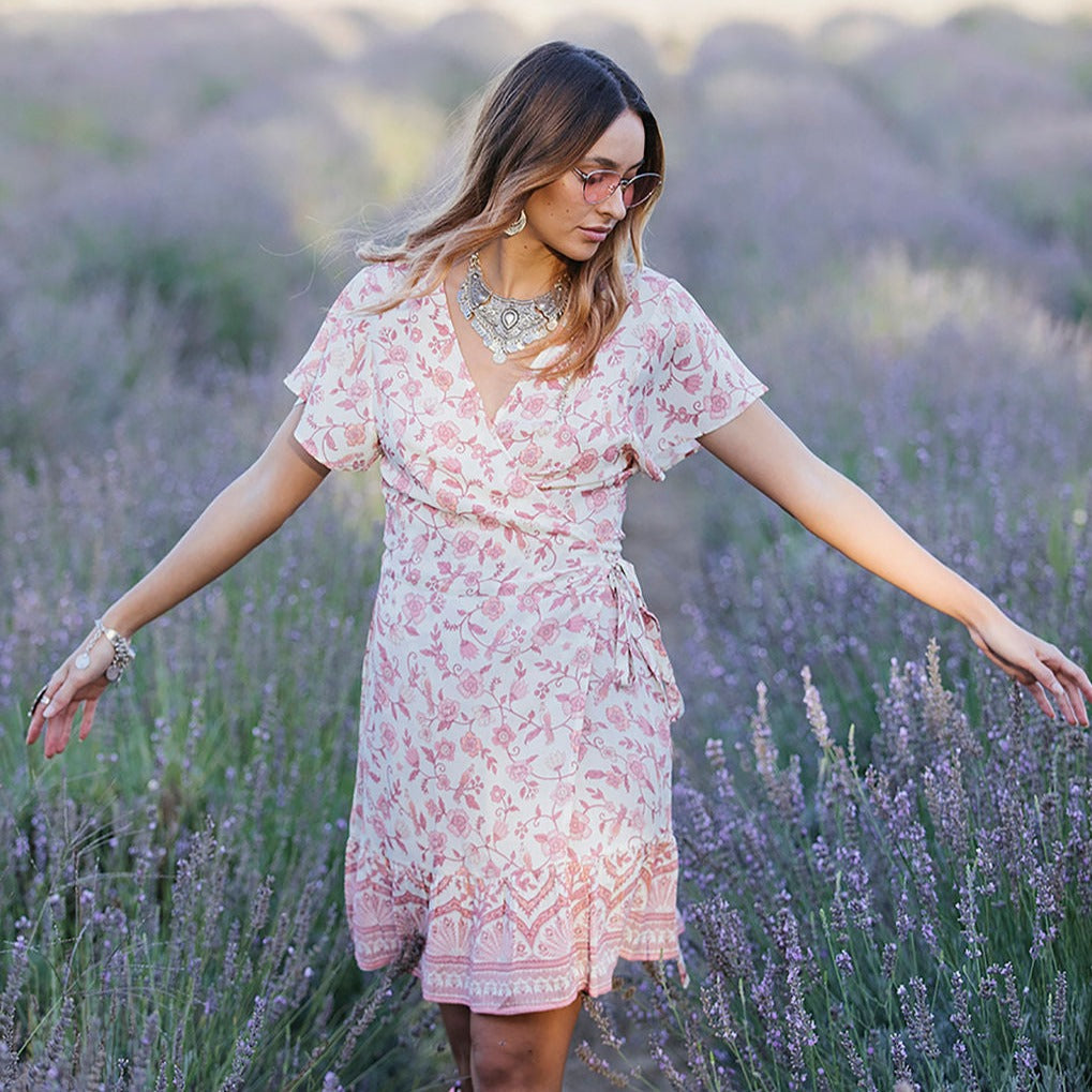 Florence Wrap Dress Rosette