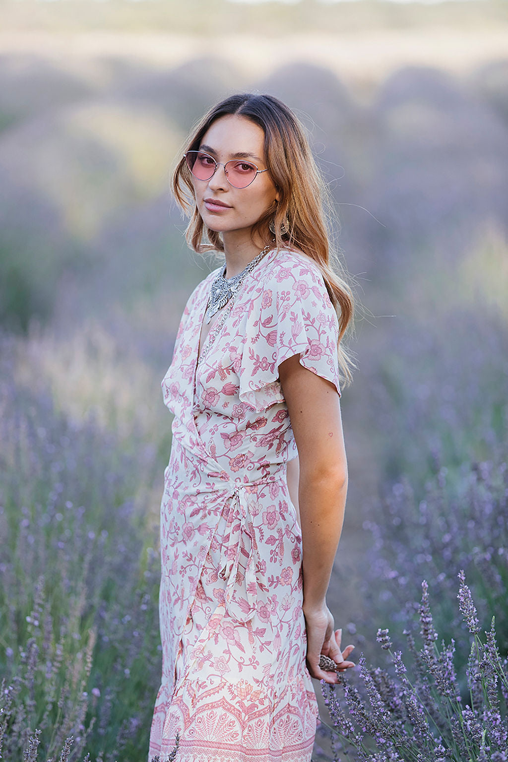 Florence Wrap Dress Rosette