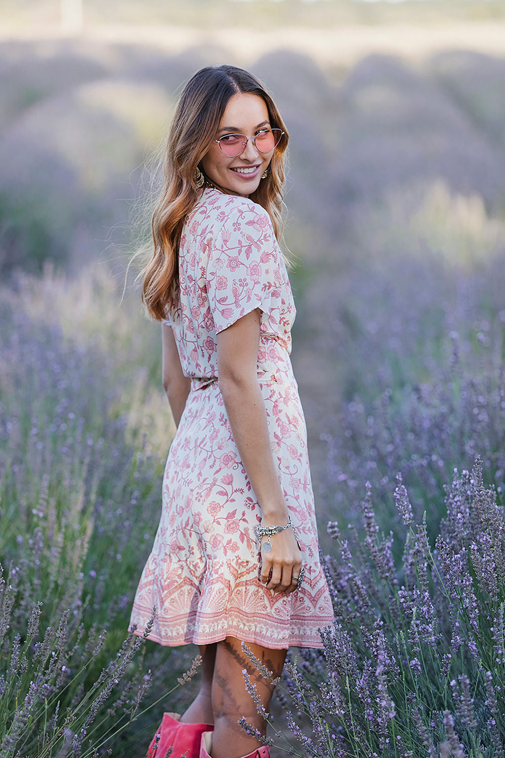 Florence Wrap Dress Rosette