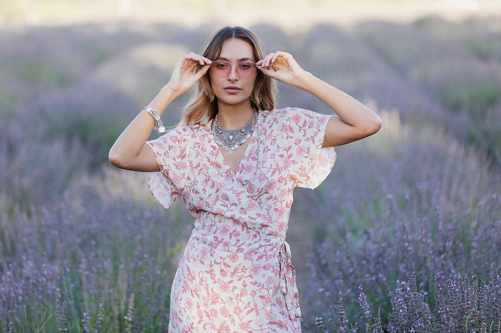 Florence Wrap Dress Rosette