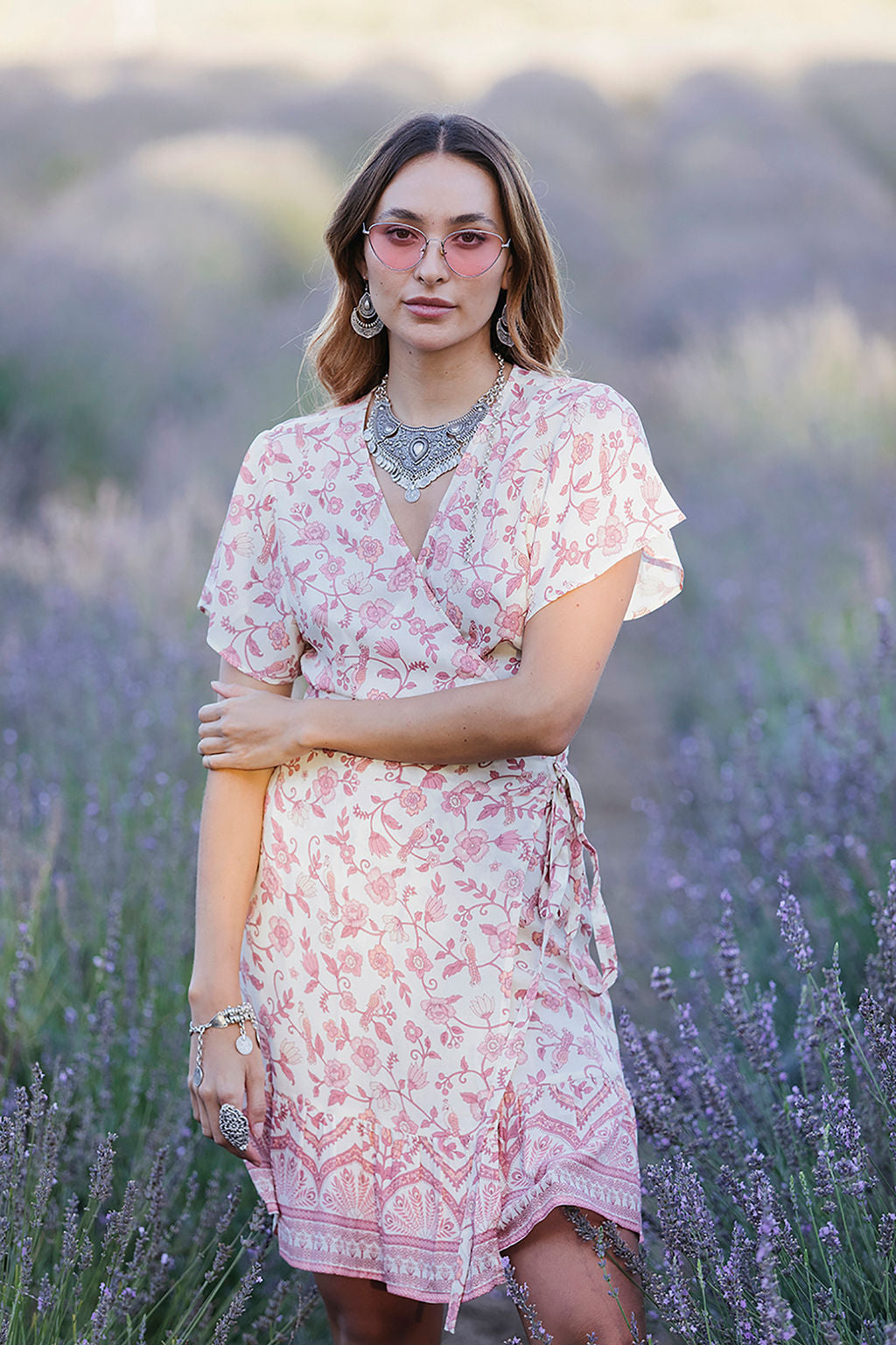 Florence Wrap Dress Rosette