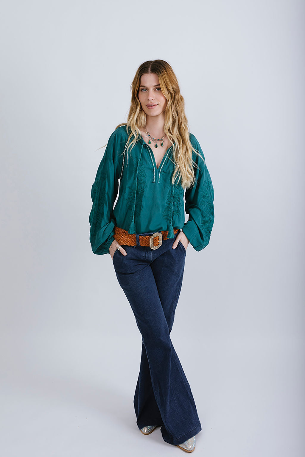 Desert Bloom Blouse Jade