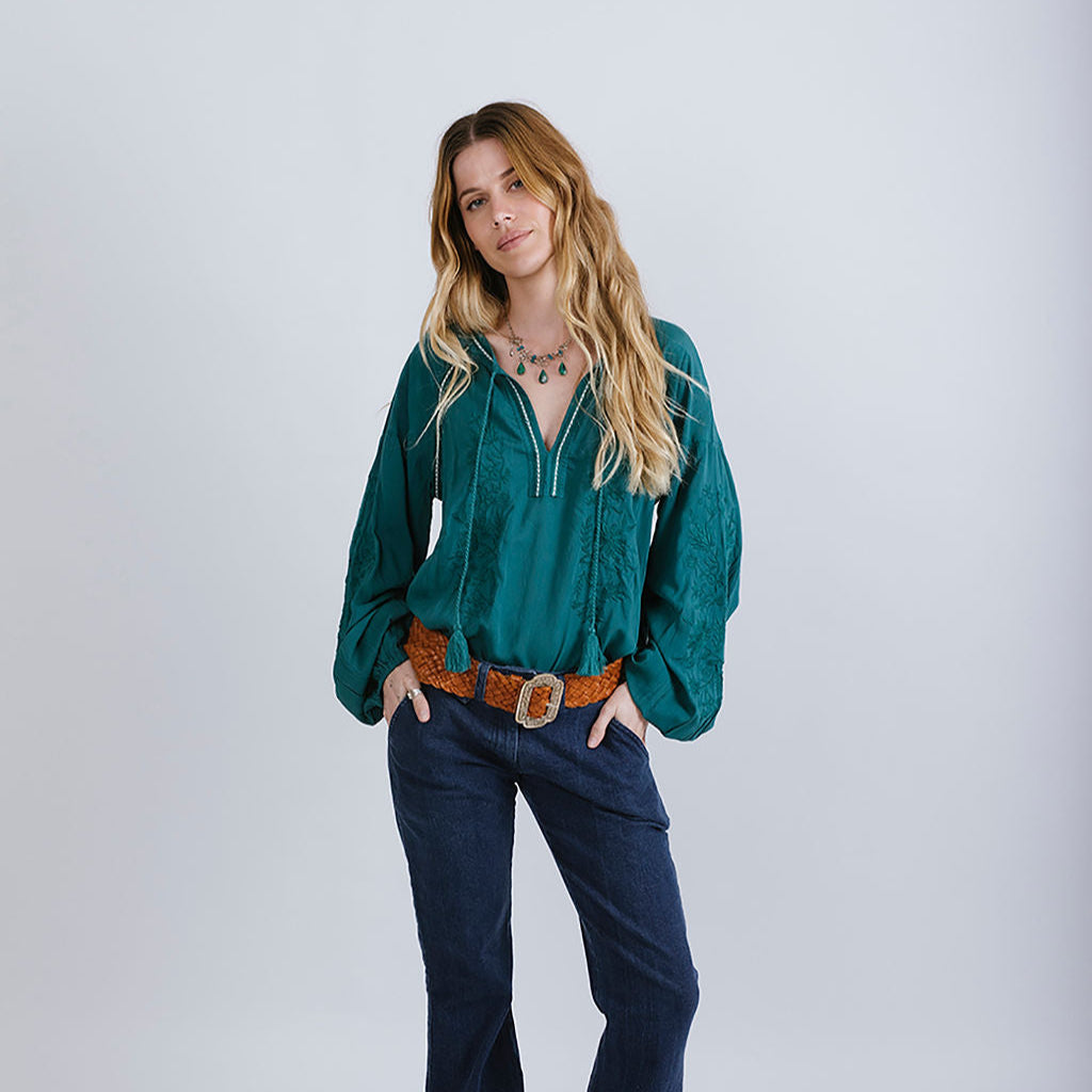 Desert Bloom Blouse Jade