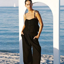 Load image into Gallery viewer, SALT Linen Tailor Trouser Black
