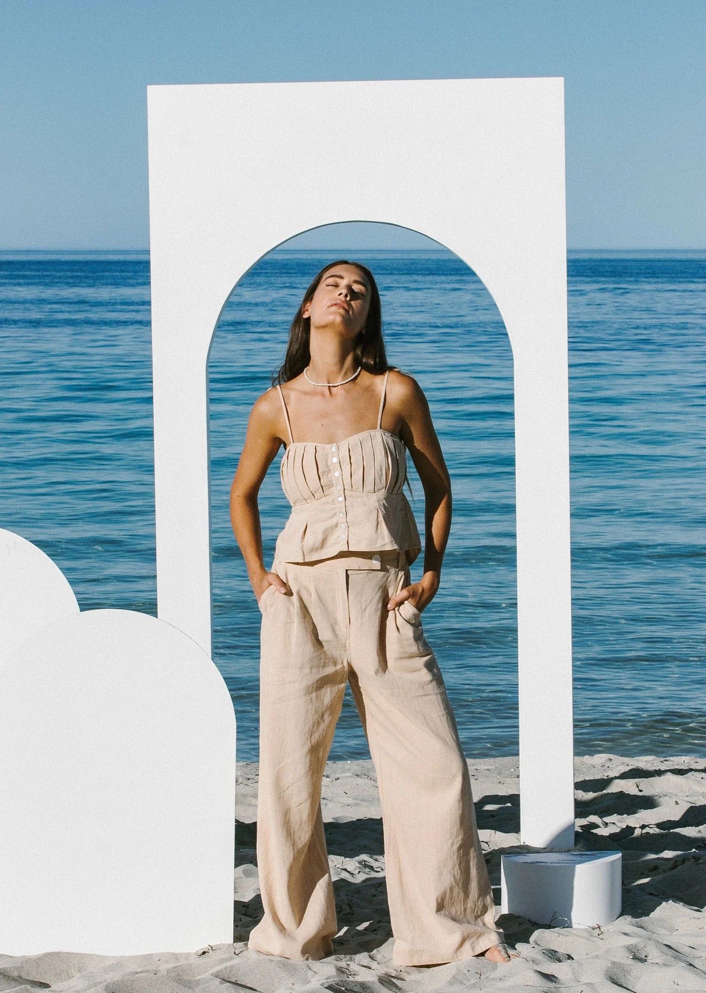 Salt Linen Tailor Trouser Sand